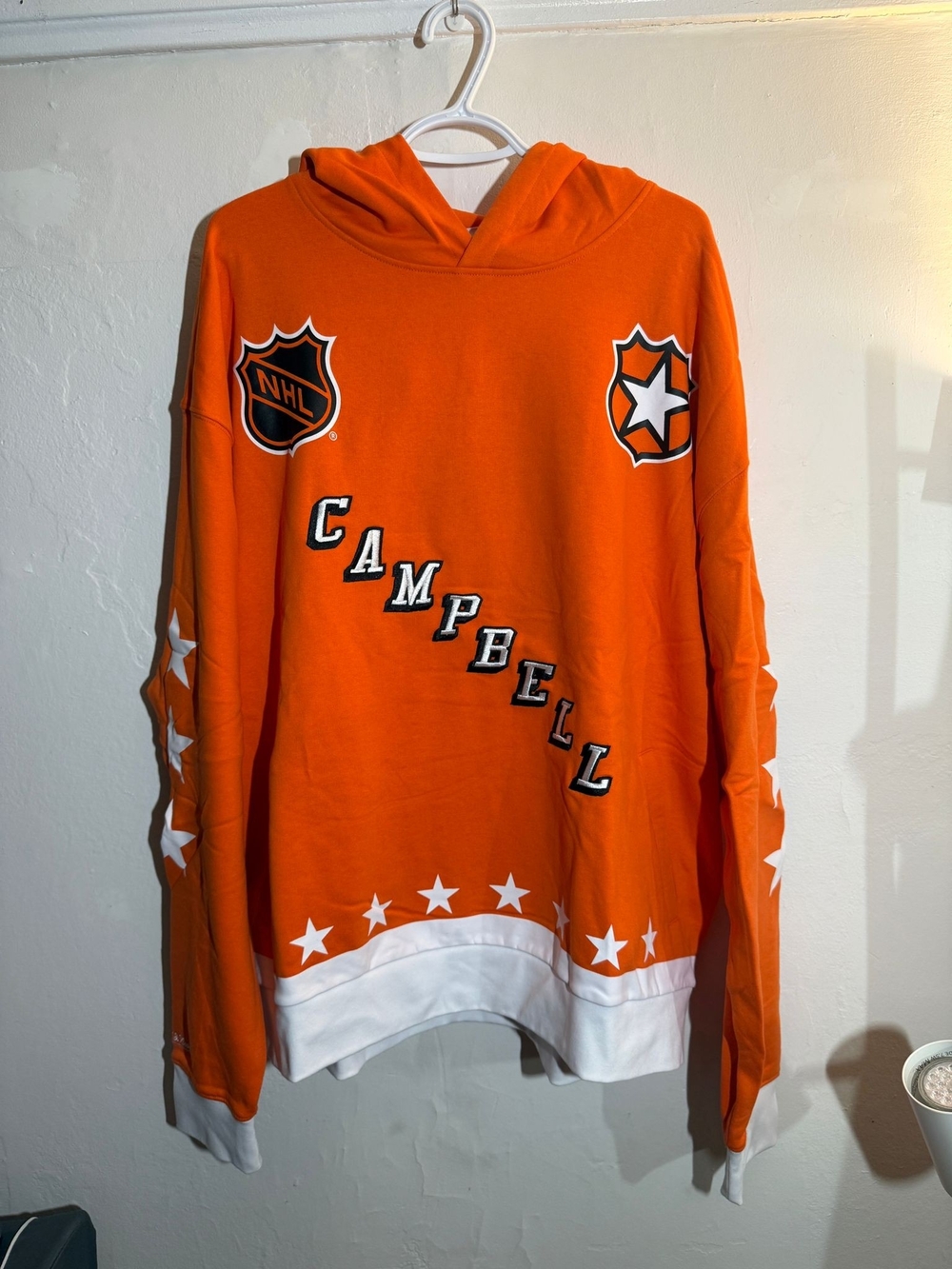 Mitchell & Ness NHL Campbell Conference All-Star Oversized Hoodie Orange L NWT